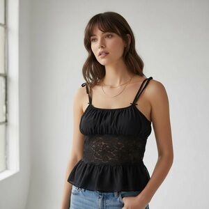 Vintage Cabernet Cami Womens M Black Lace Whimsigoth